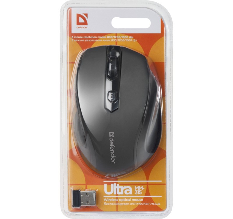 Brezžična Miška ULTRA MM-315 RF, Črna, 1600 dpi 4