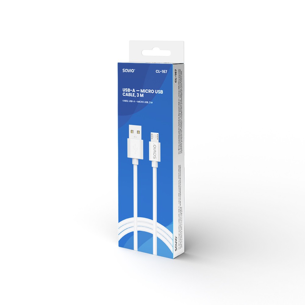 USB-A na Micro USB Kabel, 2A, 3m, CL-167 3