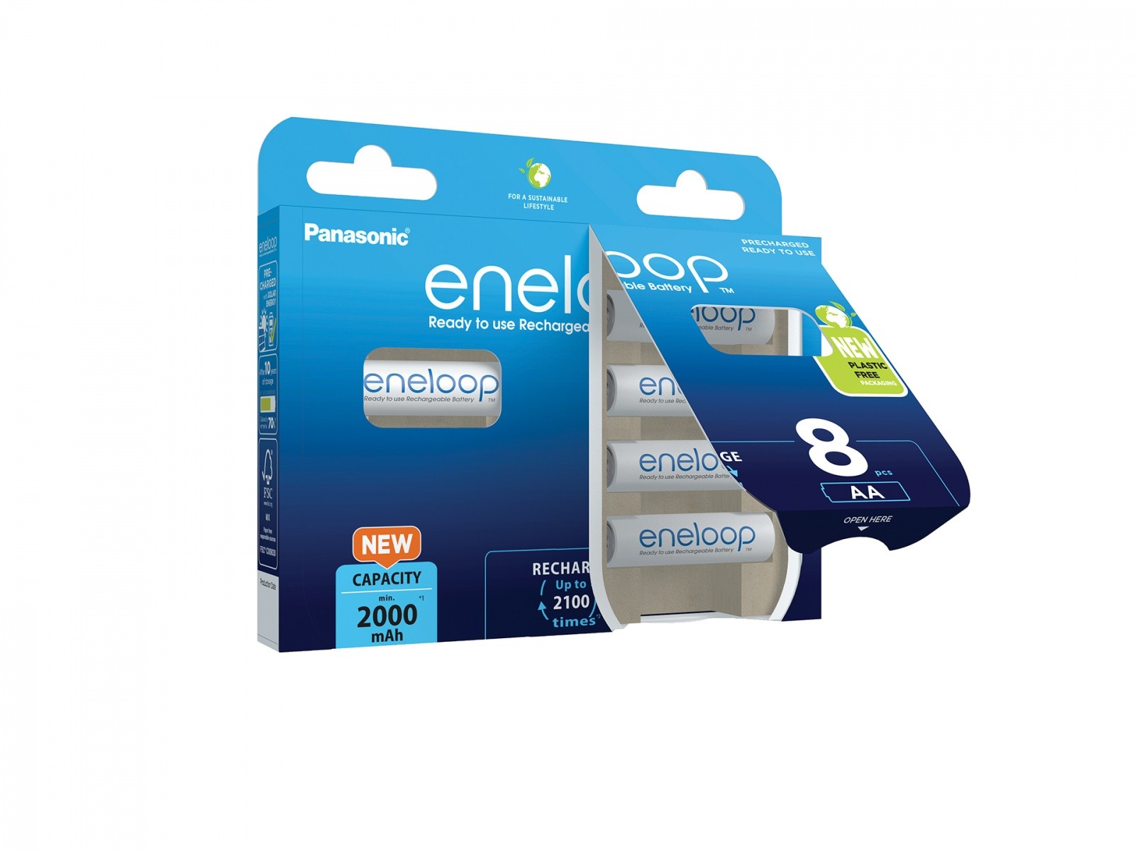 Polnilne baterije AA Eneloop 2000 mAh, 8 kosov 2