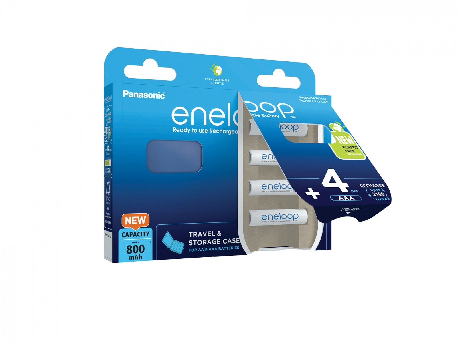 Baterije Eneloop AAA 800 mAh, 4 kosi + škatla 2