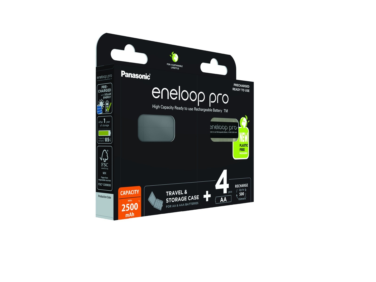 Baterije Eneloop PRO AA 2500 mAh, 4 kosi + škatla