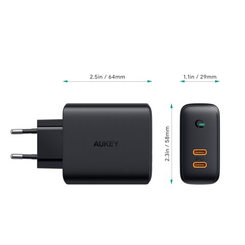 Polnilnik 2x USB-C PD 36W s tehnologijo Dynamic Detect 2