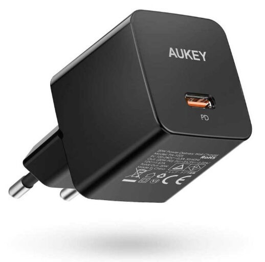 Mini polnilnik 1x USB-C 20W PD Power Delivery, črn