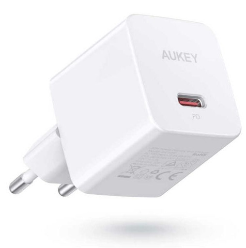 Mini polnilnik 1x USB-C 20W PD Power Delivery, bel