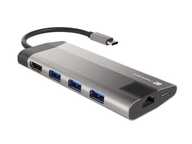 Multiport USB-C Docking Station Fowler Plus: HDMI 4K, 3x USB 3.0, RJ45 3