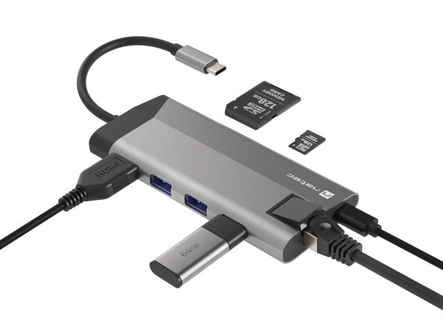 Multiport USB-C Docking Station Fowler Plus: HDMI 4K, 3x USB 3.0, RJ45 4