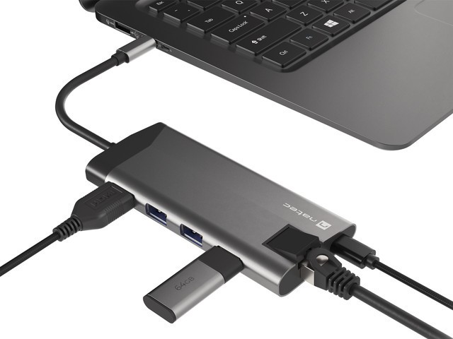 Multiport USB-C Docking Station Fowler Plus: HDMI 4K, 3x USB 3.0, RJ45 7