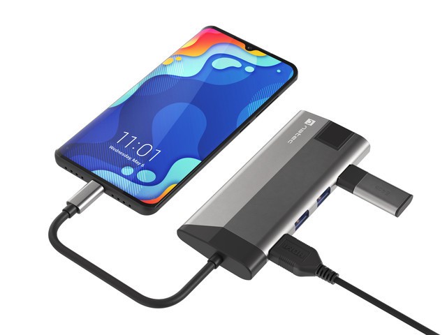 Multiport USB-C Docking Station Fowler Plus: HDMI 4K, 3x USB 3.0, RJ45 8