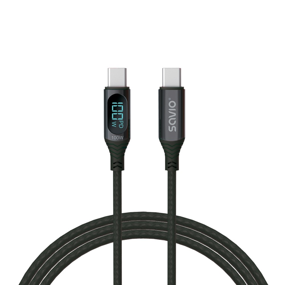 USB - USB C Kabel z zaslonom, 100W, CL-174