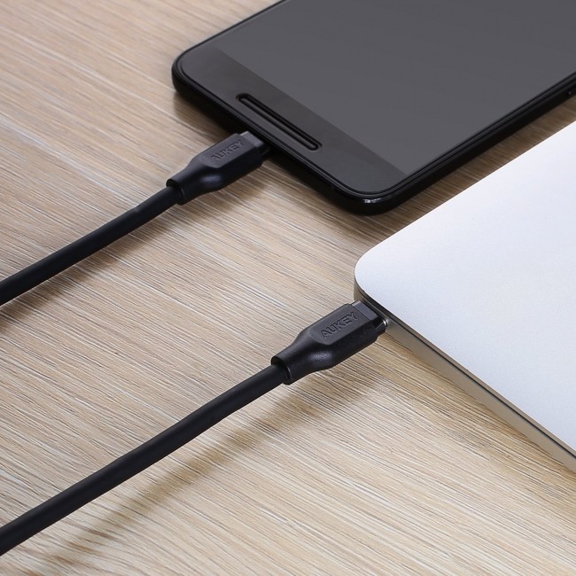 USB-C - USB-C Kabel 1m, 60W PD, 3A, 5Gbps, PVC (črn) 3
