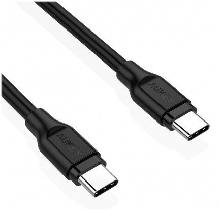 USB-C - USB-C Kabel 1m, 60W PD, 3A, 5Gbps, PVC (črn)
