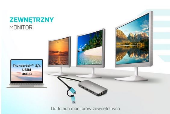 Docking station USB-C/Thunderbolt, 3x Display, LAN, PD 100W 6
