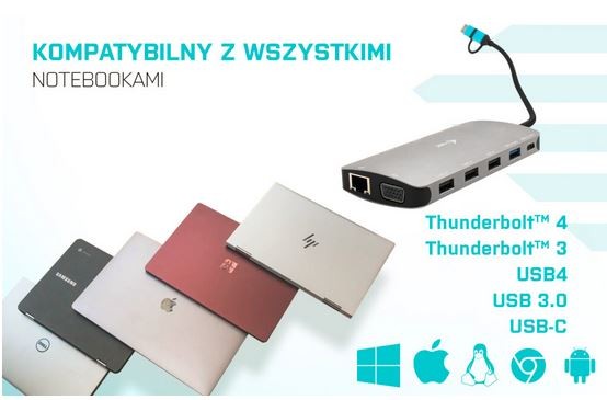 Docking station USB-C/Thunderbolt, 3x Display, LAN, PD 100W 7