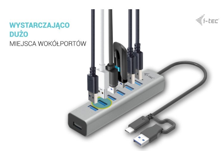 USB-C Hub z 7 priključki in polnjenjem PD 3