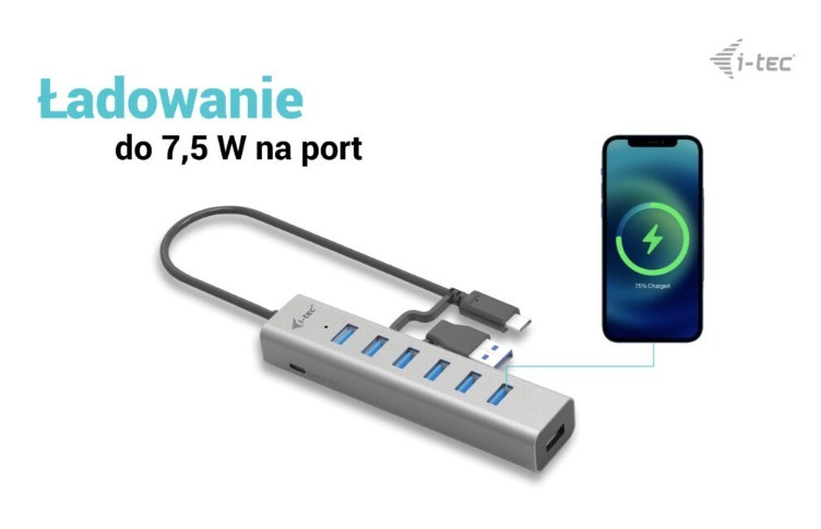 USB-C Hub z 7 priključki in polnjenjem PD 6