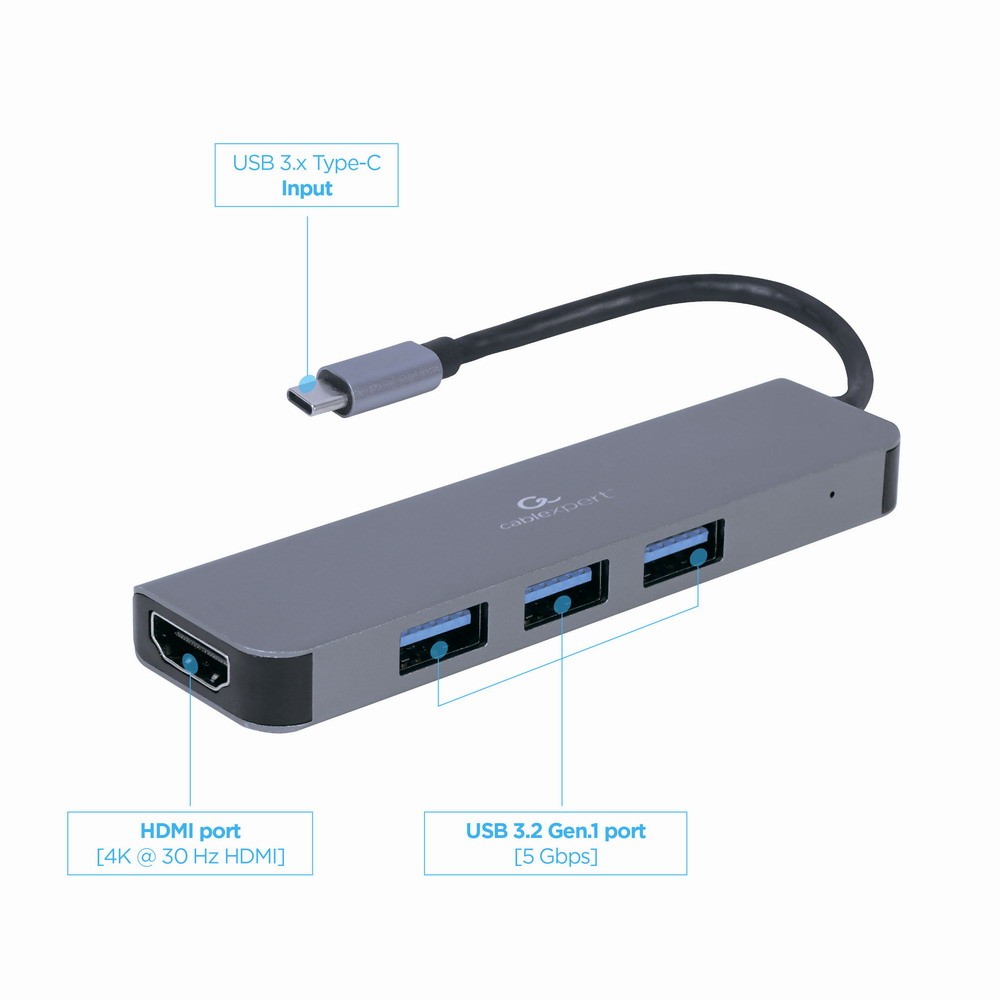 Priklopna postaja USB-C, HDMI, 3x USB 3.0 3