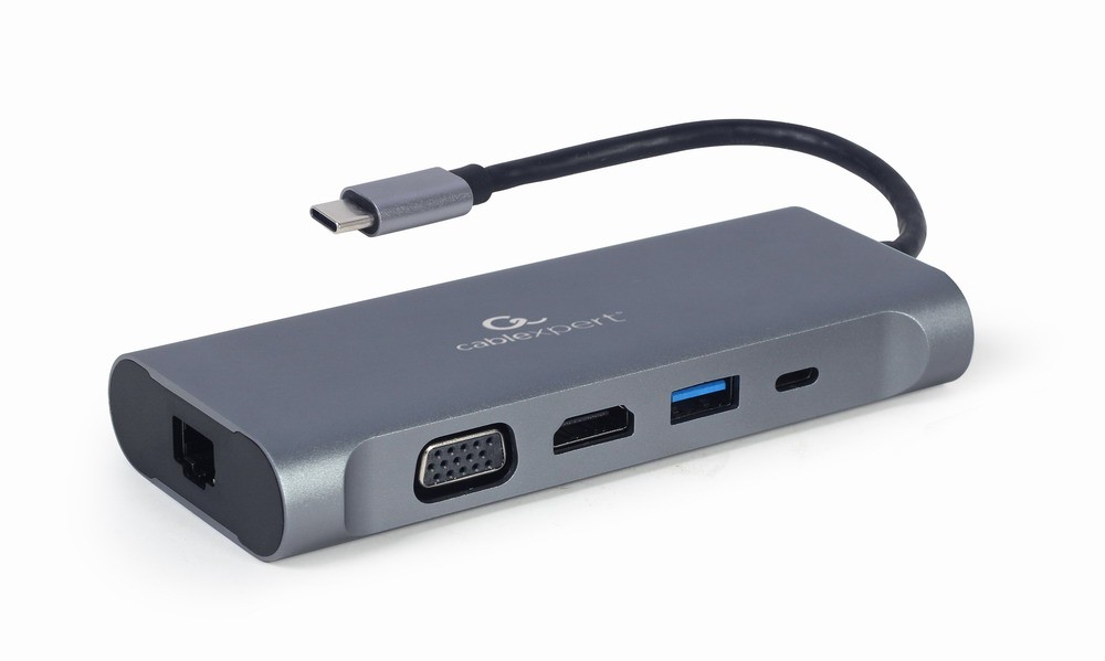 Gembird USB-C Hub z PD, GbE, VGA, HDMI, 3xUSB 3.1, avdio