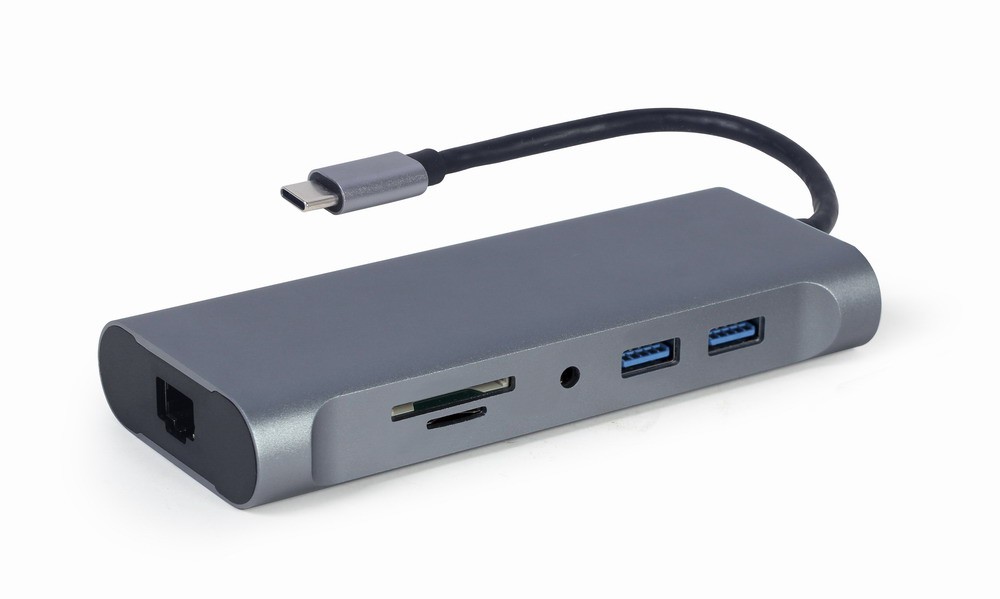 Gembird USB-C Hub z PD, GbE, VGA, HDMI, 3xUSB 3.1, avdio 4
