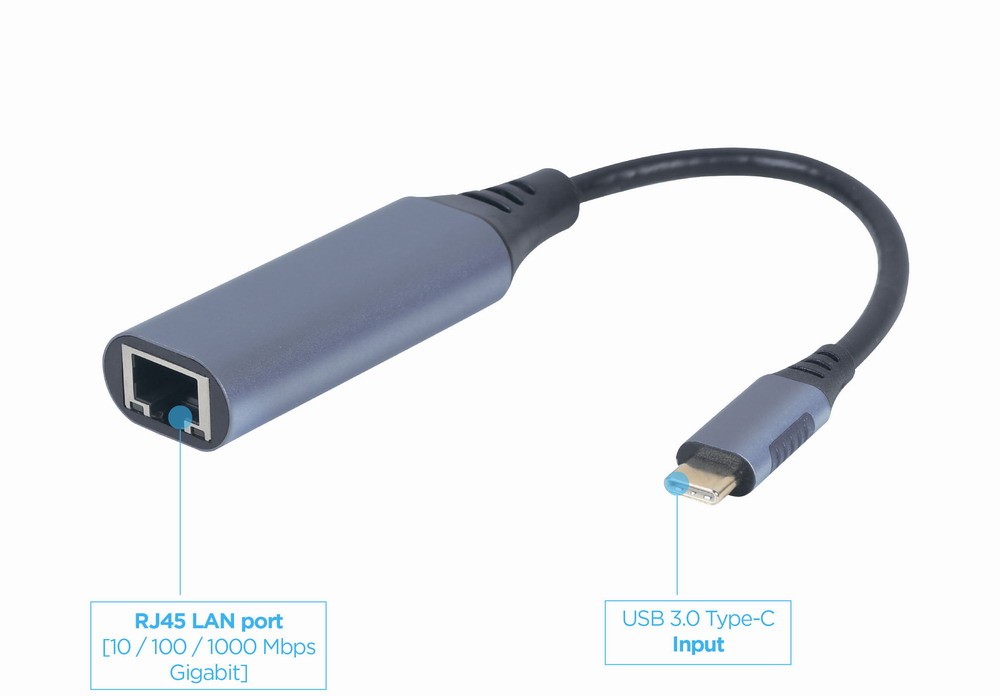 Gembird USB-C na LAN GbE RJ-45 adapter 4