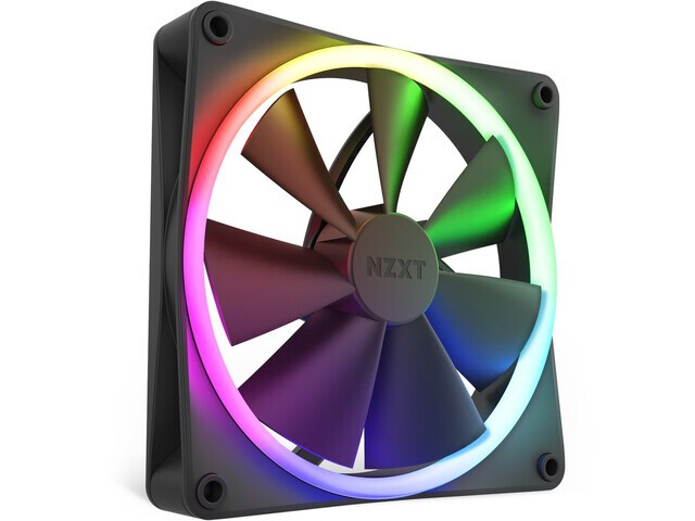 NZXT F140 RGB ventilator, 140mm, črn