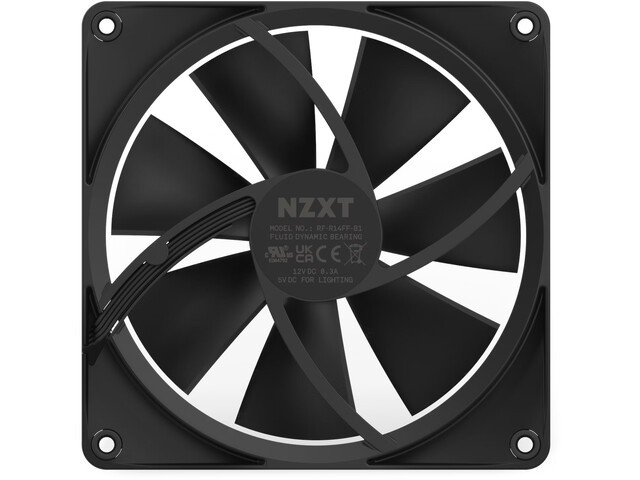 NZXT F140 RGB ventilator, 140mm, črn 6