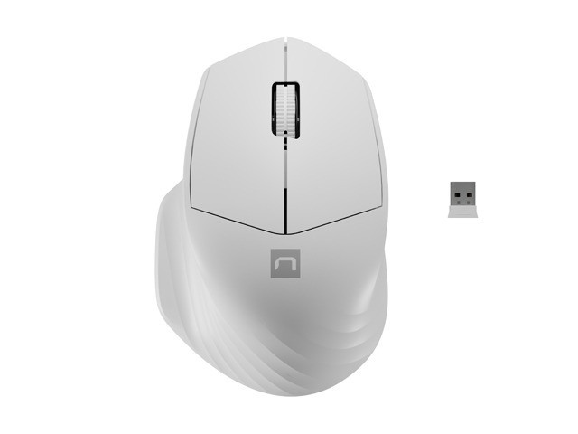 Brezžična miška Siskin 2, 1600 DPI, Bluetooth 5.0 + 2.4GHz, bela