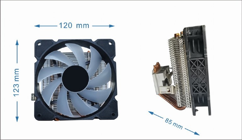 Gembird Huracan CPU hladilnik, 12cm ventilator, 100W TDP, LED