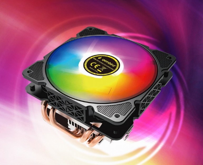 Gembird Huracan CPU hladilnik, 12cm ventilator, 100W TDP, LED 5