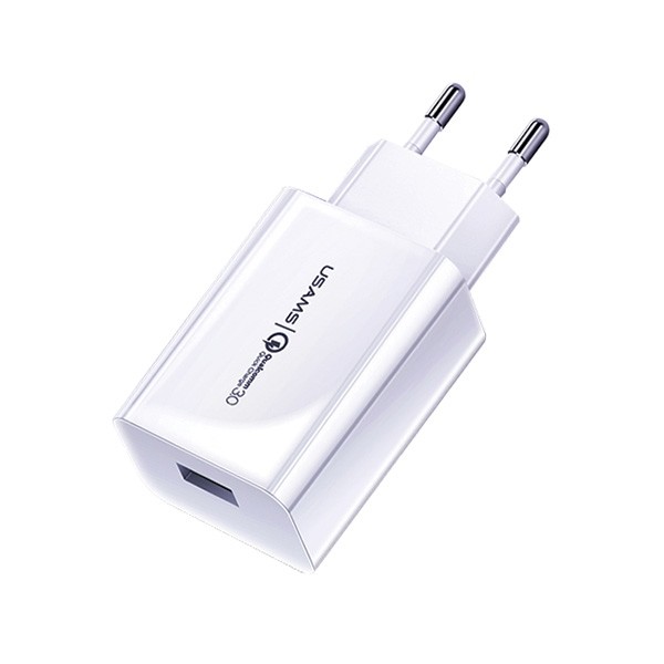 Omrežni polnilnik T22, 1xUSB, 18W, QC 3.0