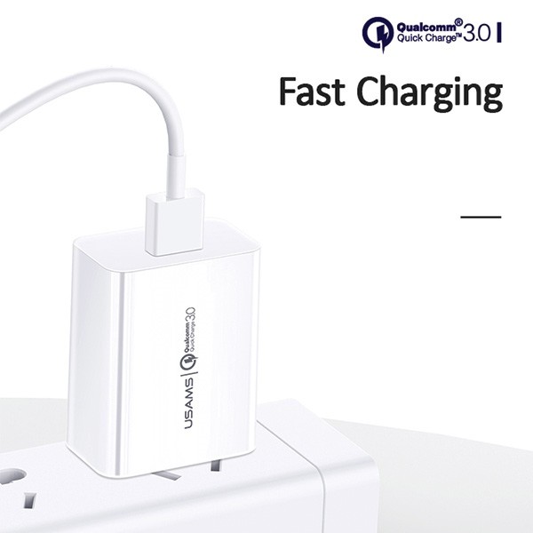 Omrežni polnilnik T22, 18W, QC 3.0, s USB-C kablom 3