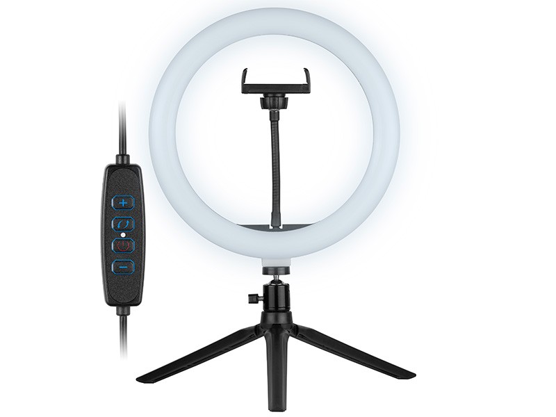 Tracer Ring LED svetilka 26 cm z mini stativom - Popolna osvetlitev