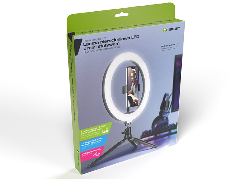 Tracer Ring LED svetilka 26 cm z mini stativom - Popolna osvetlitev 7