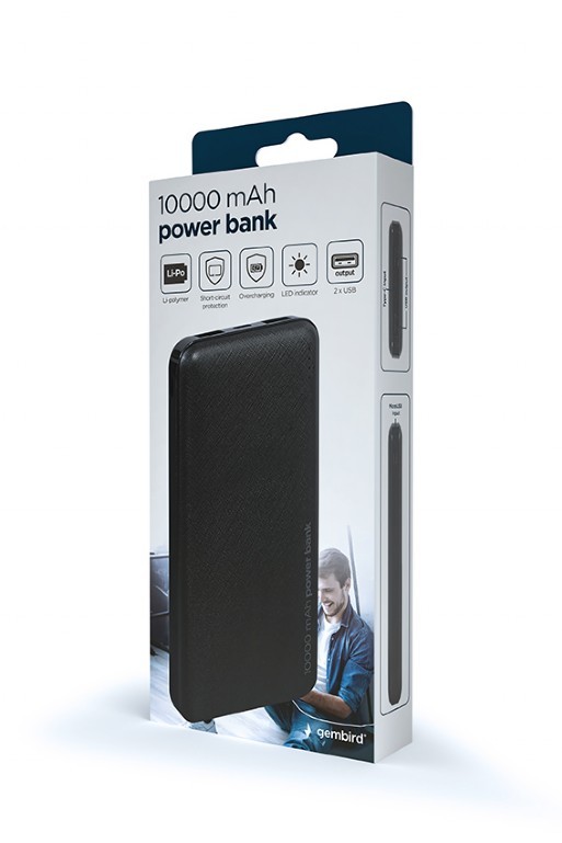 Prenosni polnilnik (powerbank) 10.000 mAh, črn 4