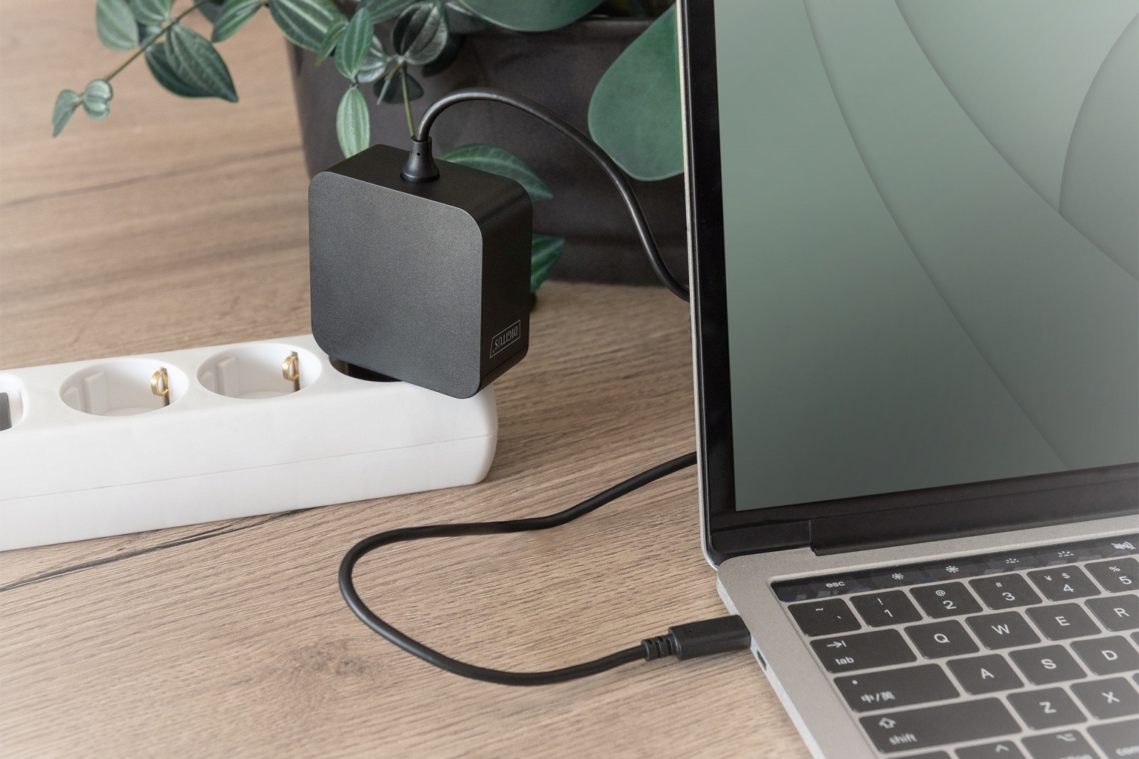 Zidni polnilnik USB-C PD 65W z integriranim kablom 1,2m, črn 5