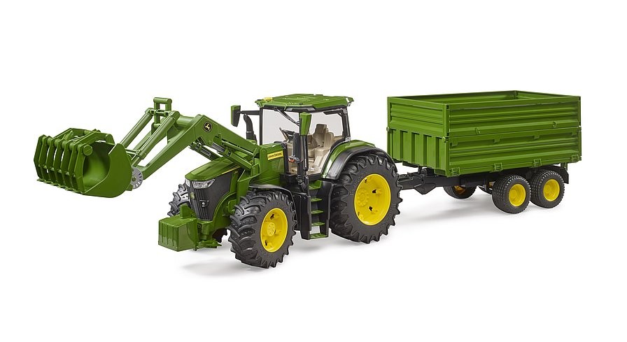 Traktor John Deere 7R 350 z nakladalcem in prikolico