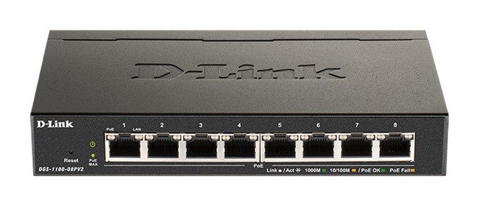 Upravljalni stikalo DGS-1100-08PV2, 8xGE PoE