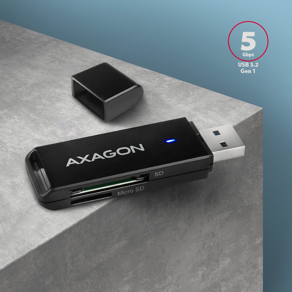 Bralnik kart CRE-S2N USB 3.2 Gen 1, 2-reži za SD/microSD, UHS-I 2
