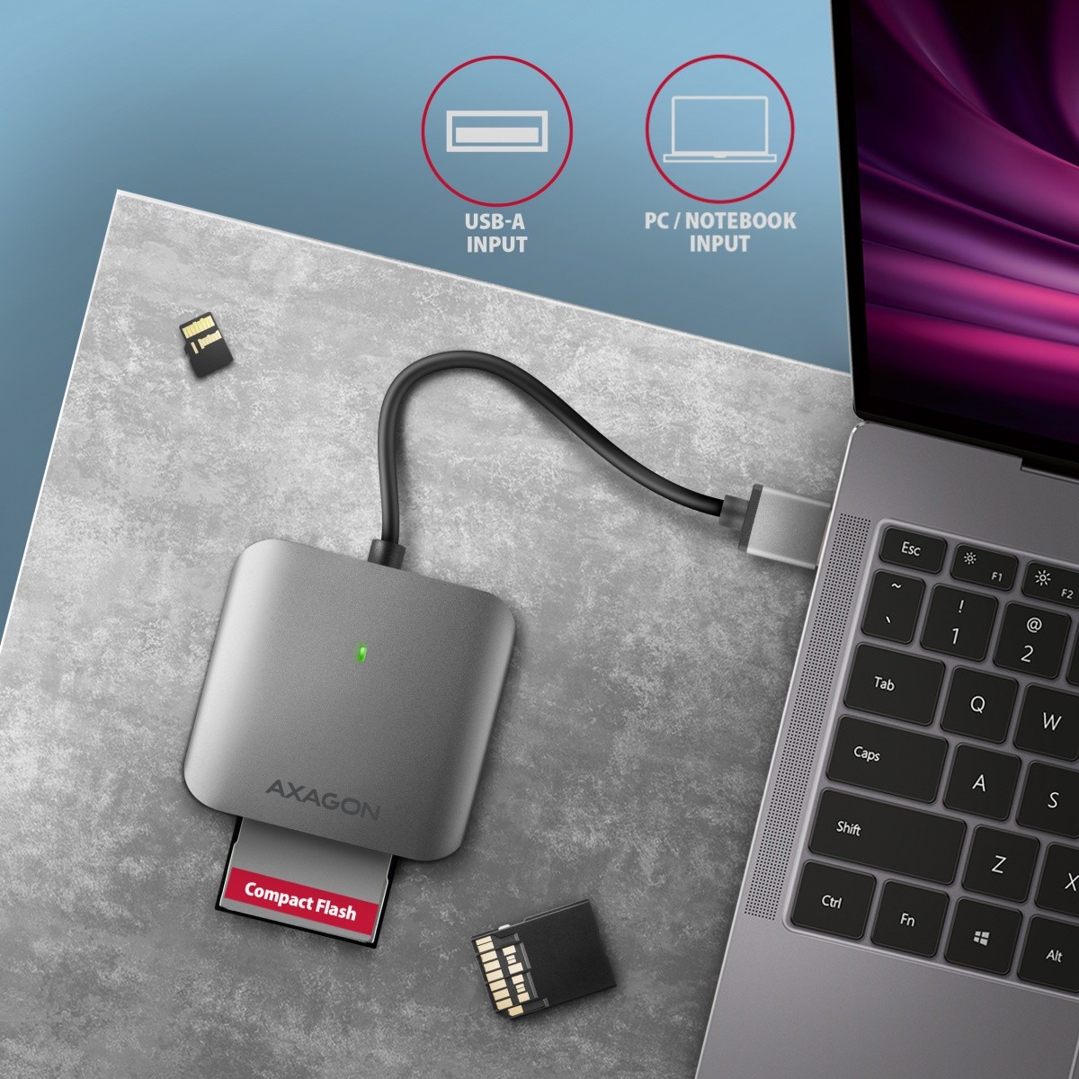 Bralnik kartic CRE-S3 USB 3.2 Gen 1, 3-reže za SD/microSD/CF, UHS-II 5