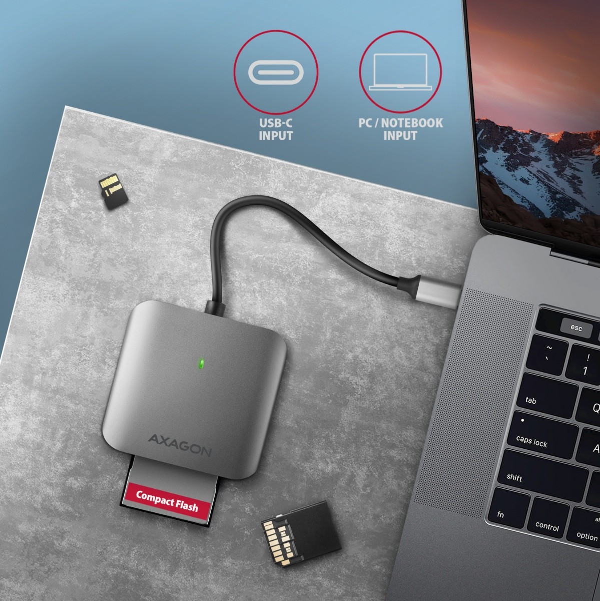 Bralnik kartic CRE-S3C USB-C 3.2 Gen 1, 3-reže za SD/microSD/CF, UHS-II 5