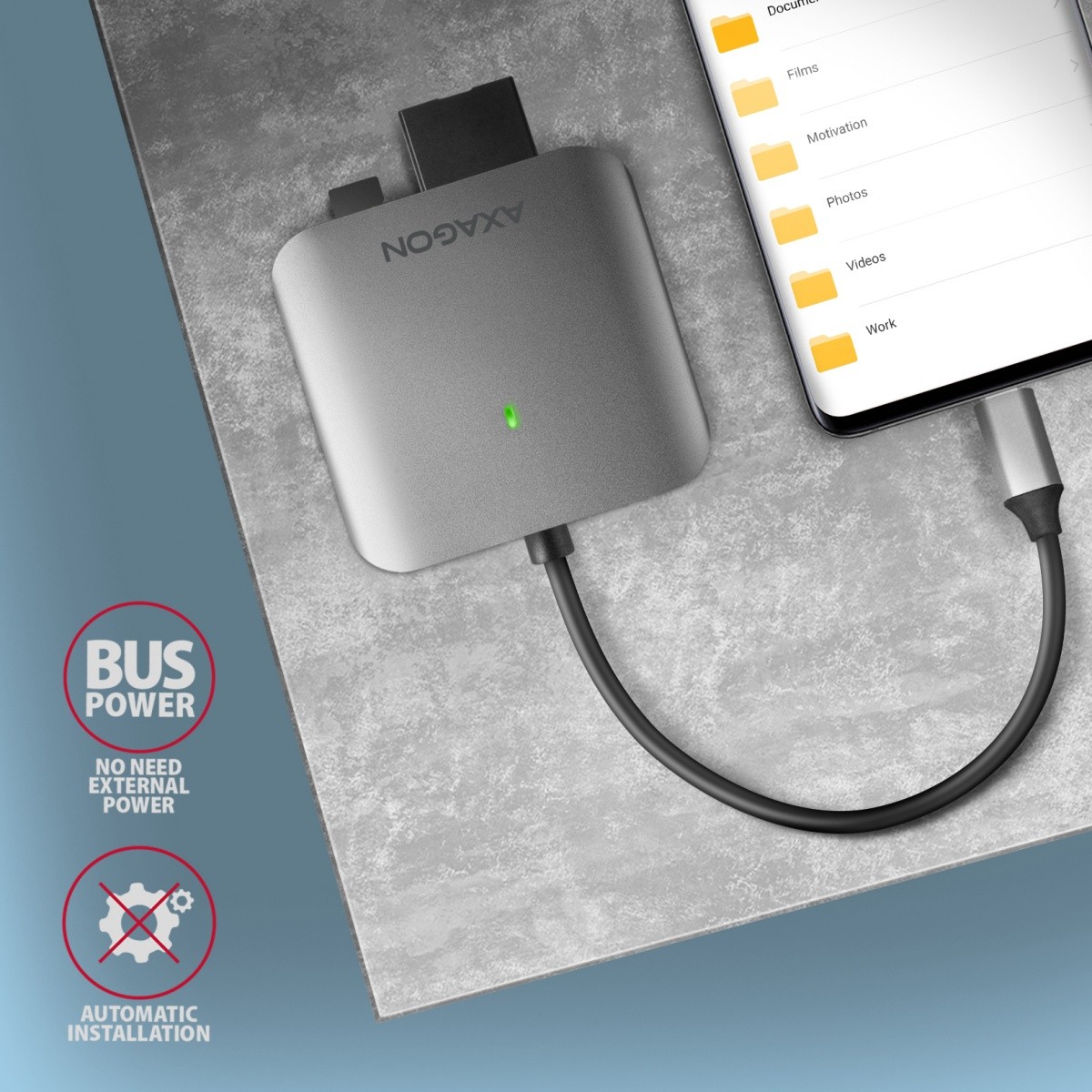 Bralnik kartic CRE-S3C USB-C 3.2 Gen 1, 3-reže za SD/microSD/CF, UHS-II 6