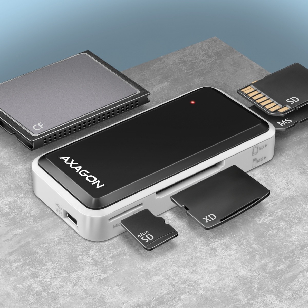 AXAGON CRE-X1 zunanji bralnik kartic, 5-slot, USB 2.0, črn 3