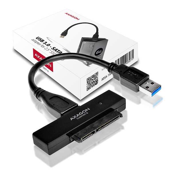 Adapter ADSA-1S6 USB 3.0 na SATA 6G za 2.5" SSD/HDD, z ohišjem 5