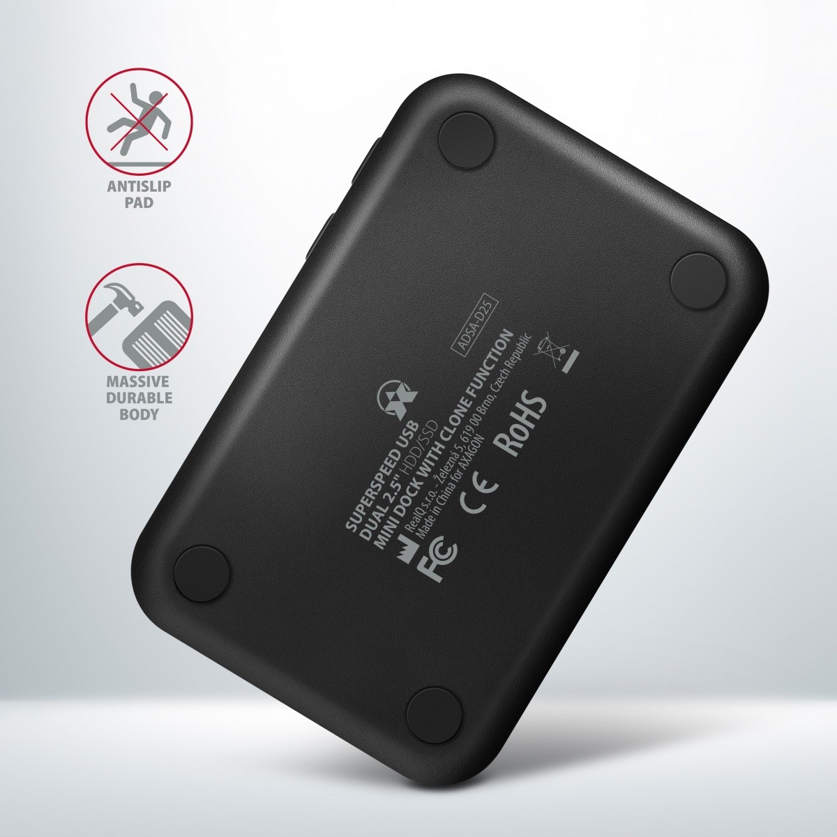 Mini postaja ADSA-D25 USB 3.2 Gen 1 - 2x SATA 6G 2.5" SSD/HDD CLONE 8