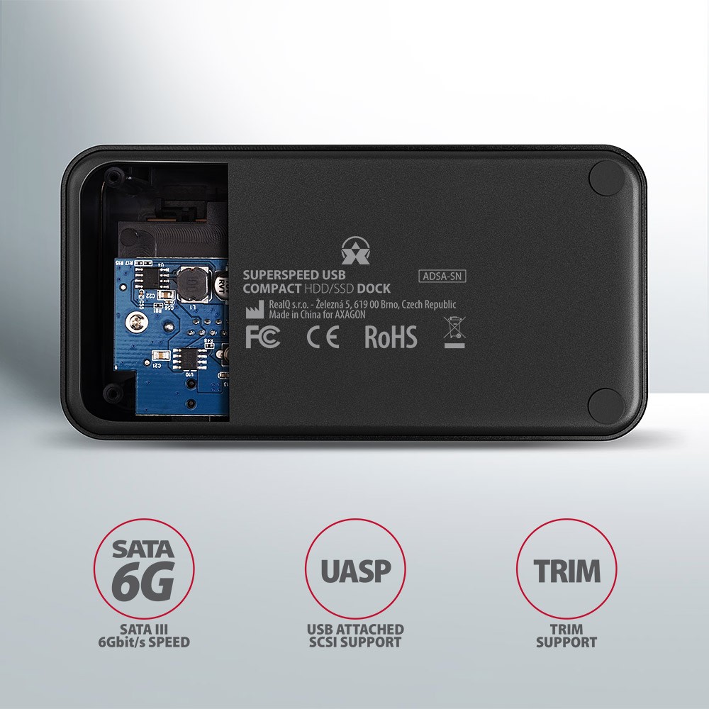 ADSA-SN Docking Station USB 3.2 Gen 1 - 1x SATA 6G 2.5"/3.5" SSD/HDD 5