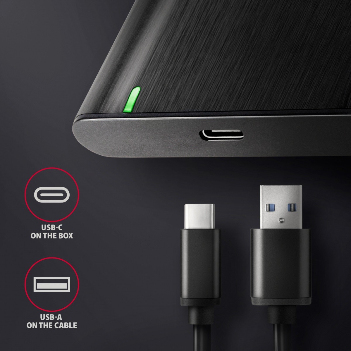 EE25-A6C Aluminijasto ohišje USB-C 3.2 Gen 1 - SATA 6G za 2.5" SSD/HDD, brez vijakov 5