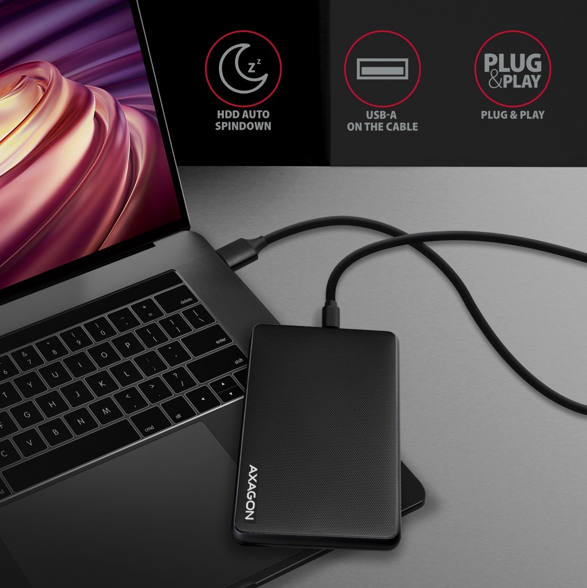 Zunanja ohišja EE25-SLC za 2,5" SATA SSD/HDD, črna 6