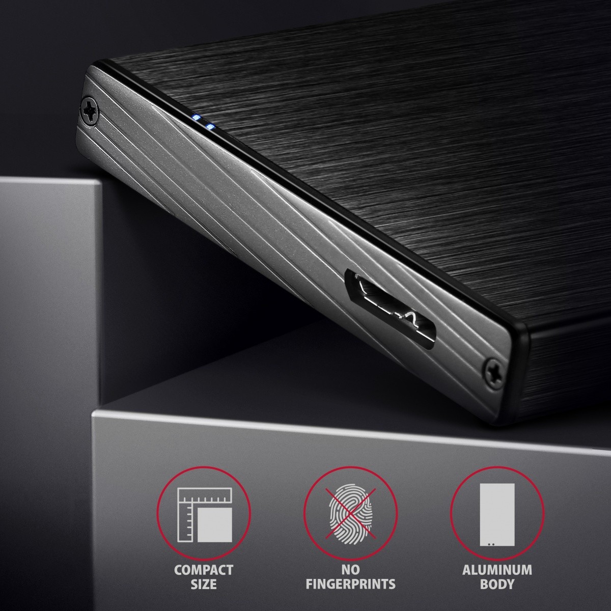 Zunanja ohišja EE25-XA6 za 2,5" SATA SSD/HDD, aluminijasta 3
