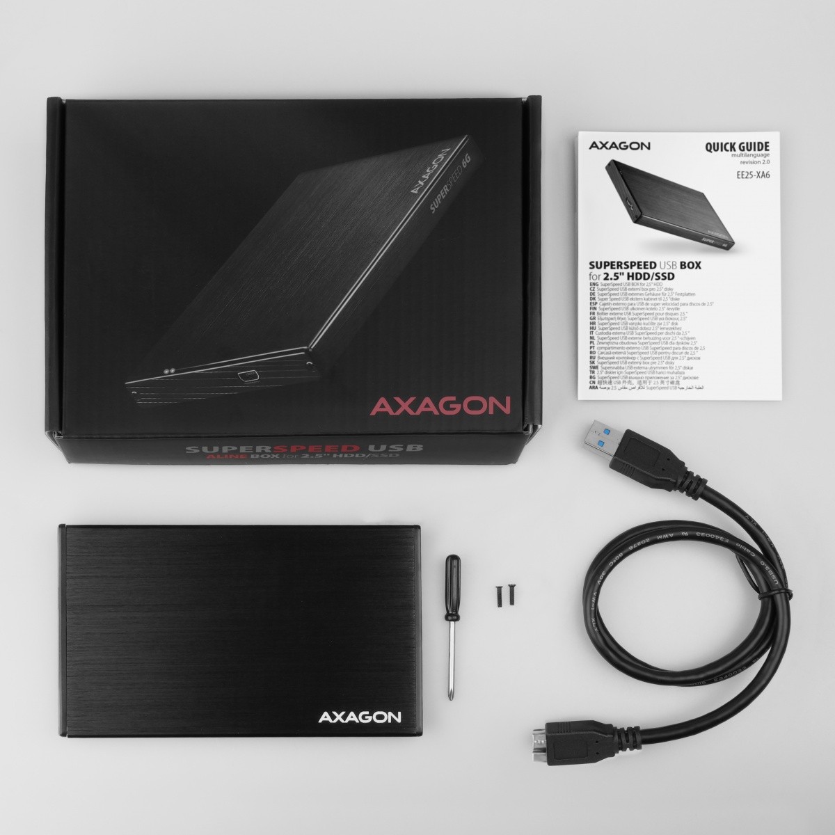Zunanja ohišja EE25-XA6 za 2,5" SATA SSD/HDD, aluminijasta 7