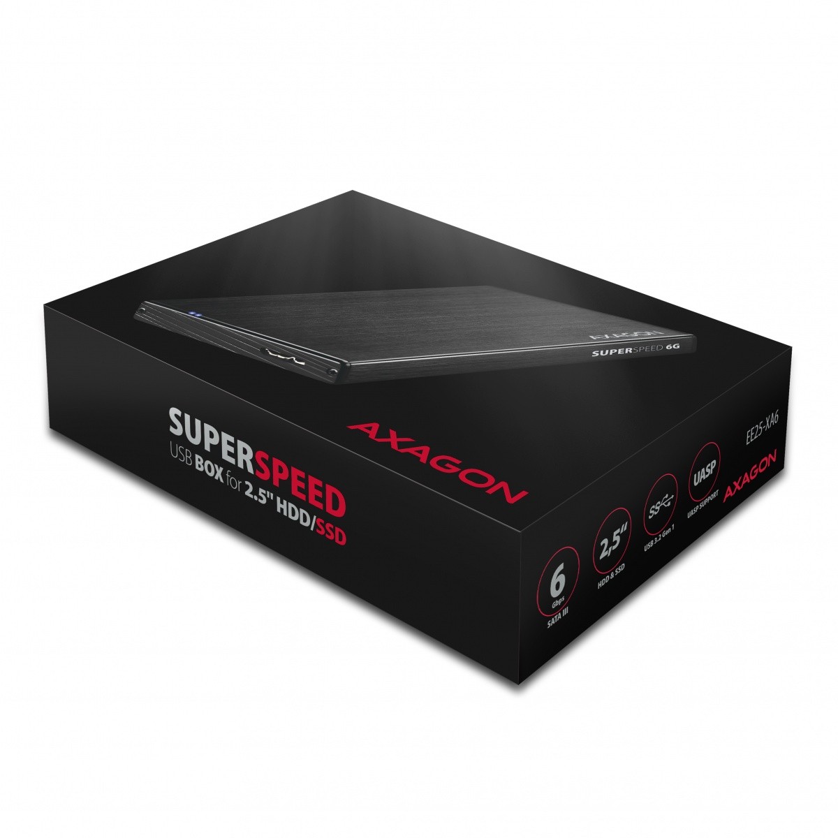 Zunanja ohišja EE25-XA6 za 2,5" SATA SSD/HDD, aluminijasta 8