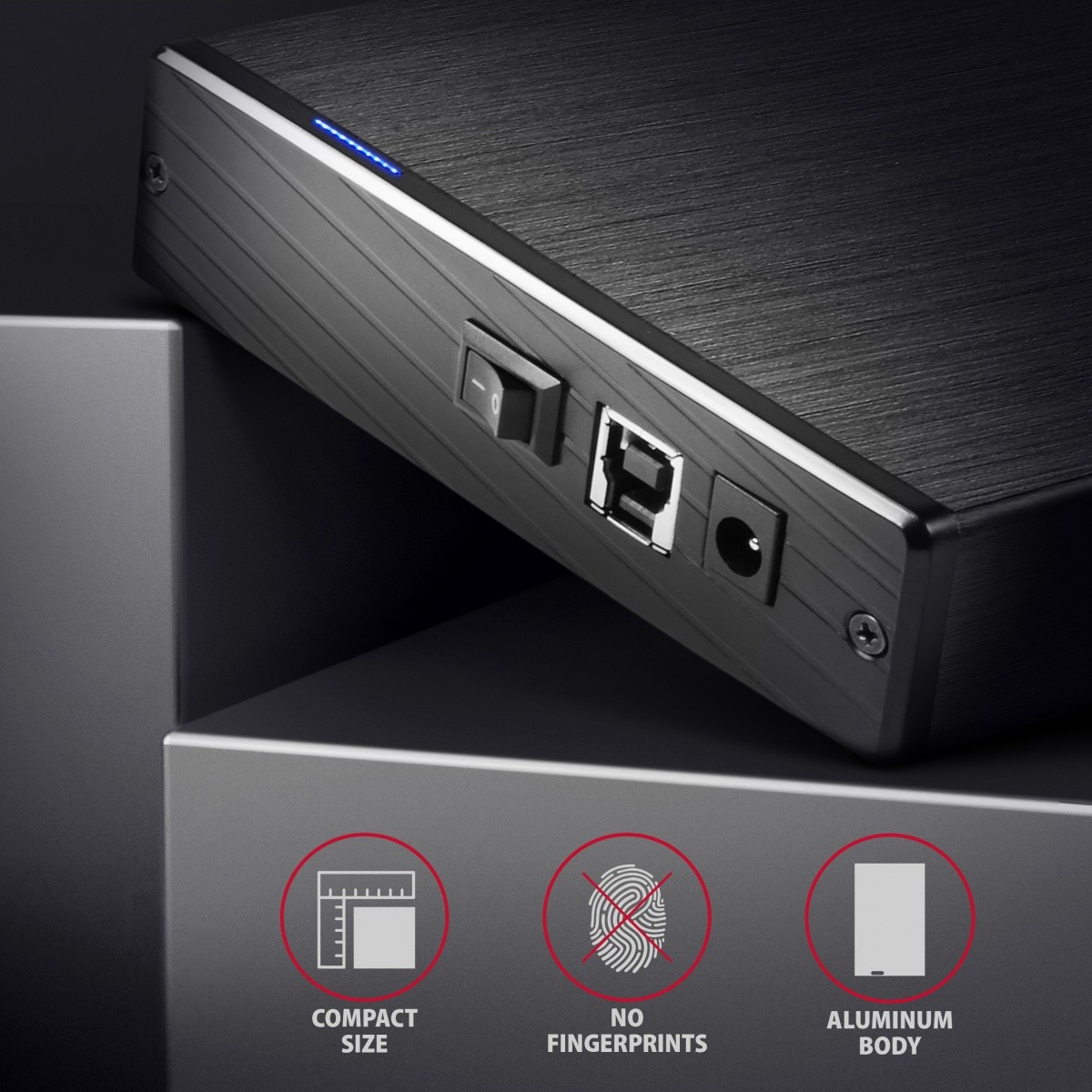 Zunanja ohišja EE35-XA3 za 3,5" SATA SSD/HDD, aluminijasta 4